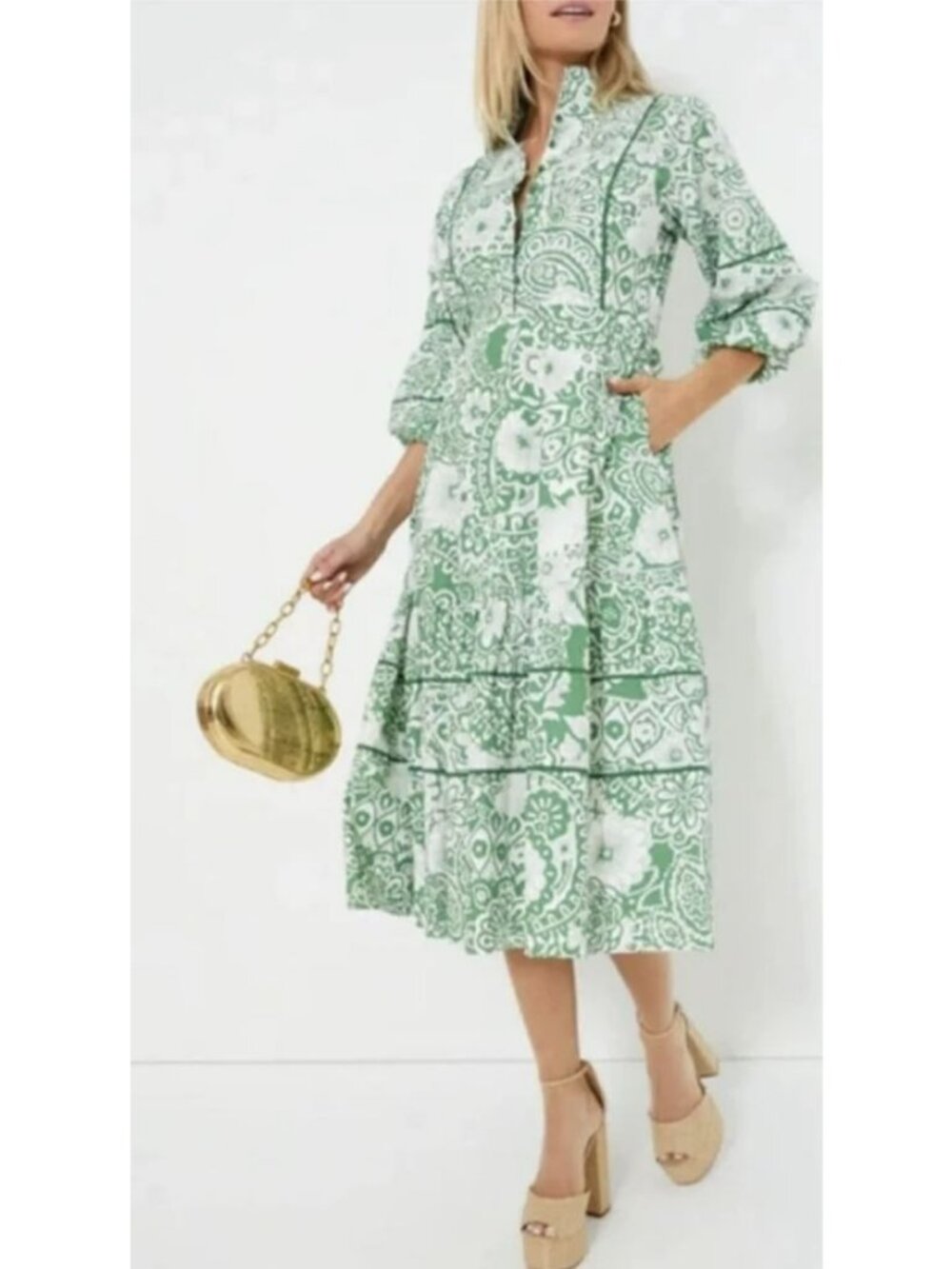 Tuckernuck Hyacinth House Floral Hillsborough Midi Dress Small New